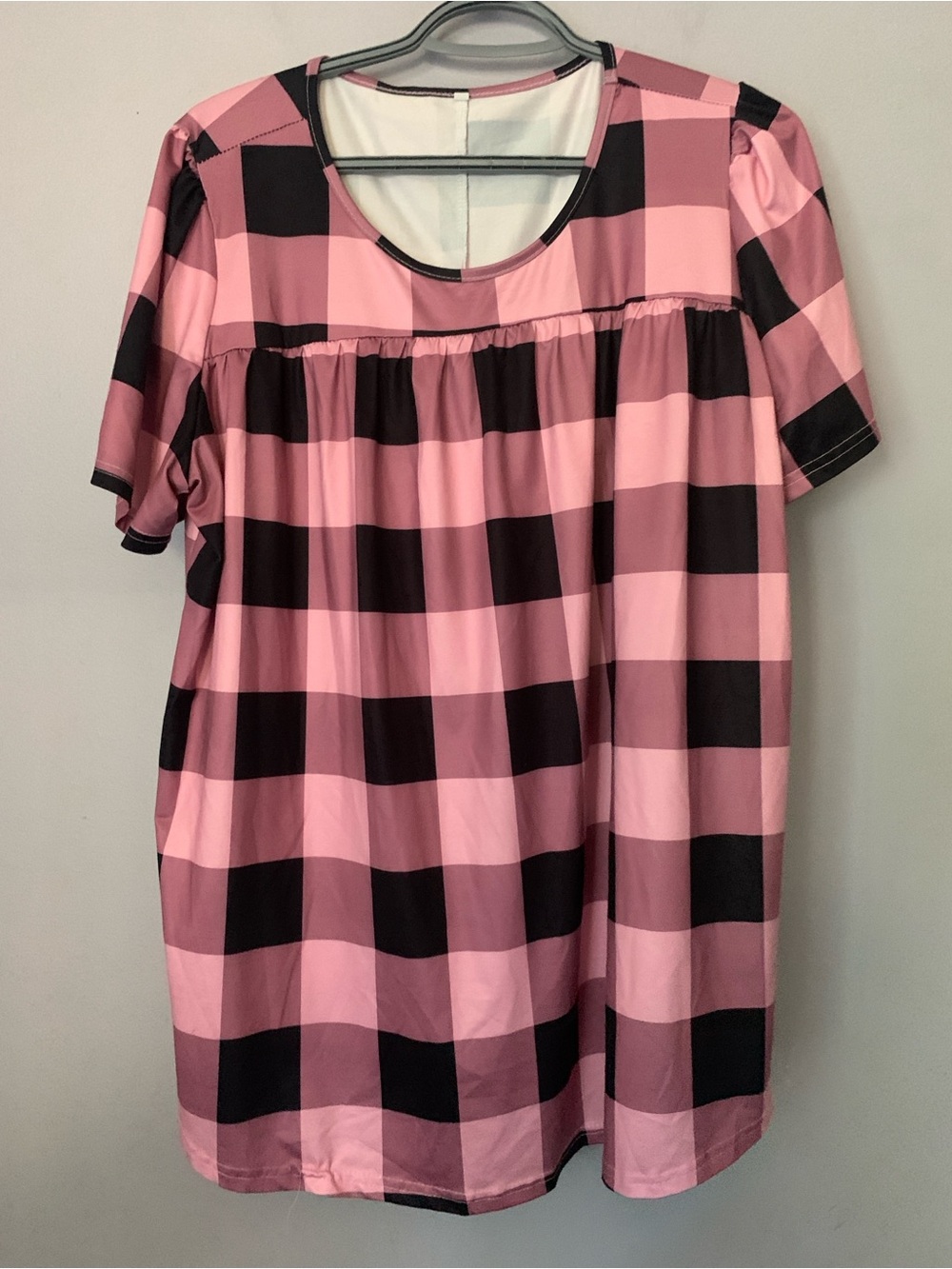 Pink and Black BuffaloCheck Tunic Top 2XL